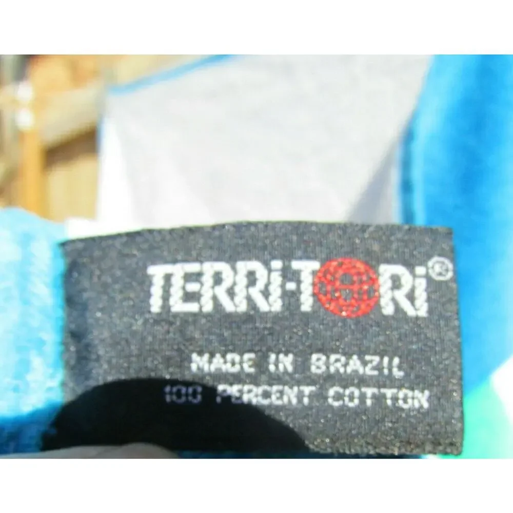 TERRI TORI Beach Towel Gators Fish Sea Animals Thick Soft Cotton Brazil 39 x 64
